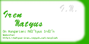iren matyus business card
